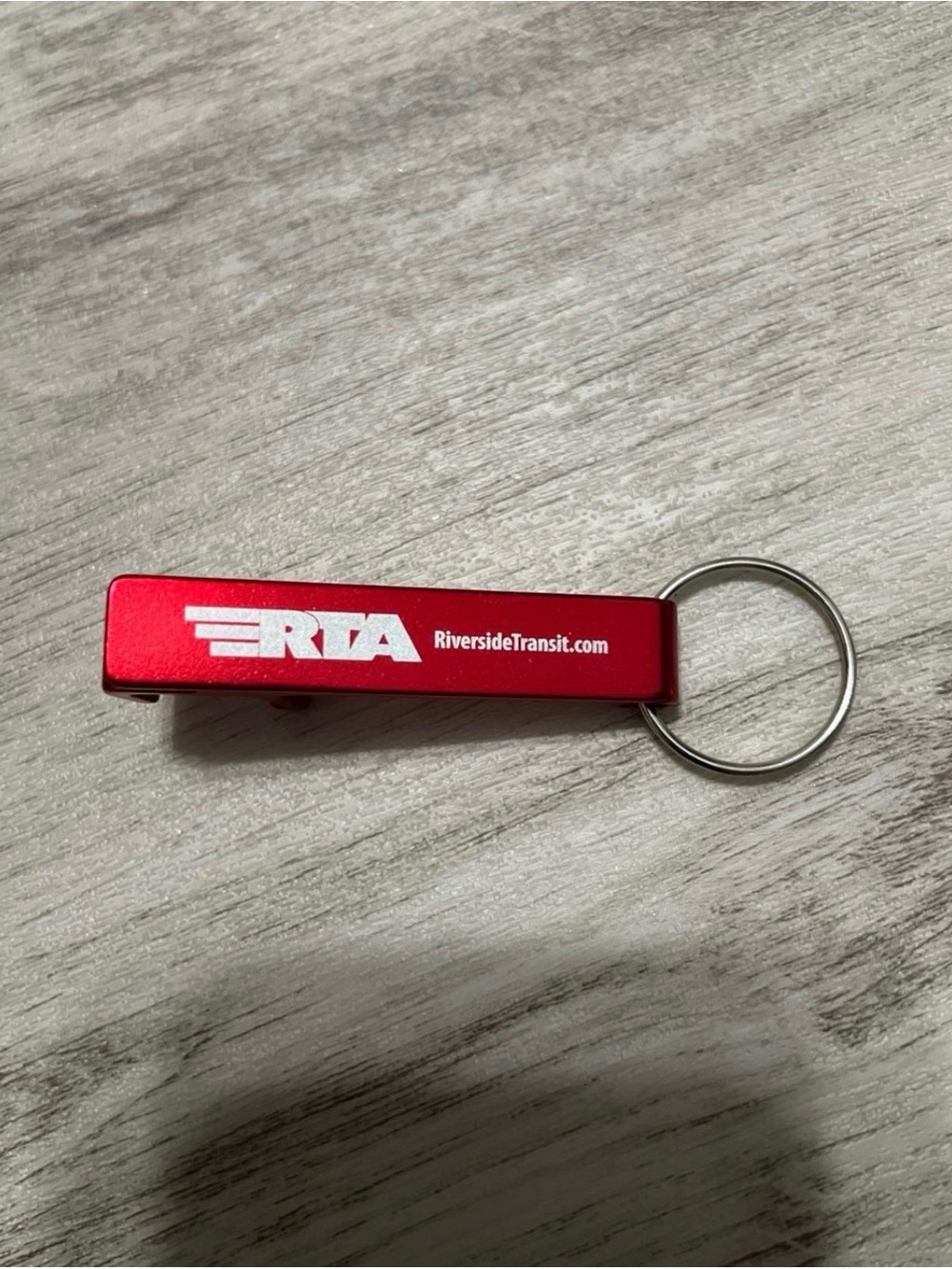 RTA red metal bottle opener Keychain